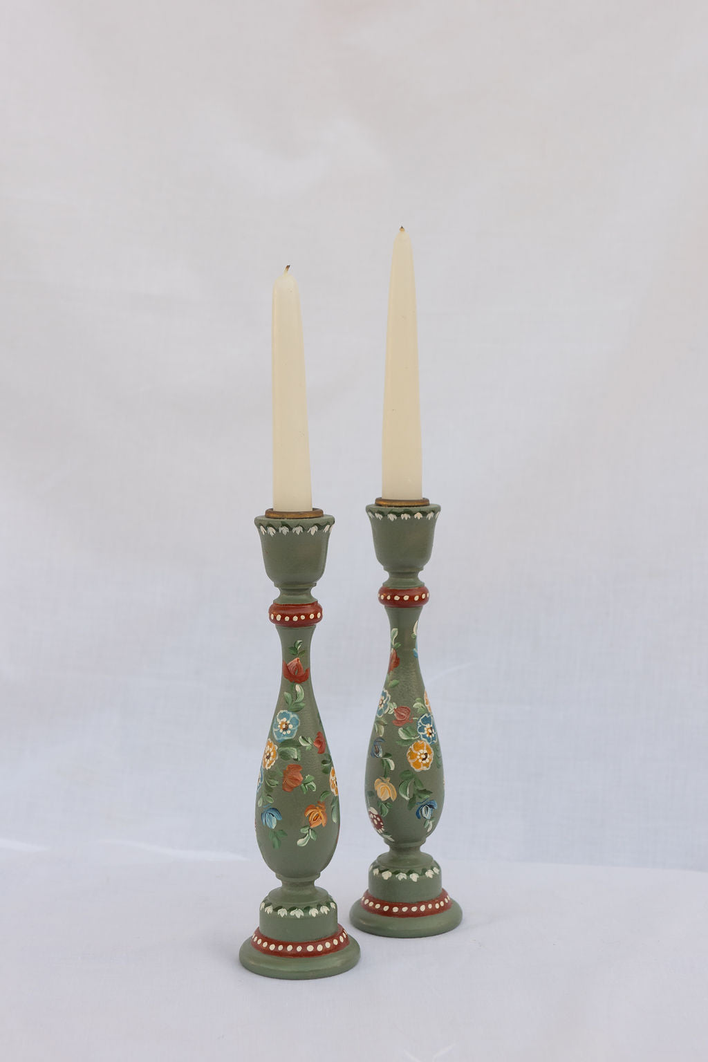 Folk Art Candlestick Holders