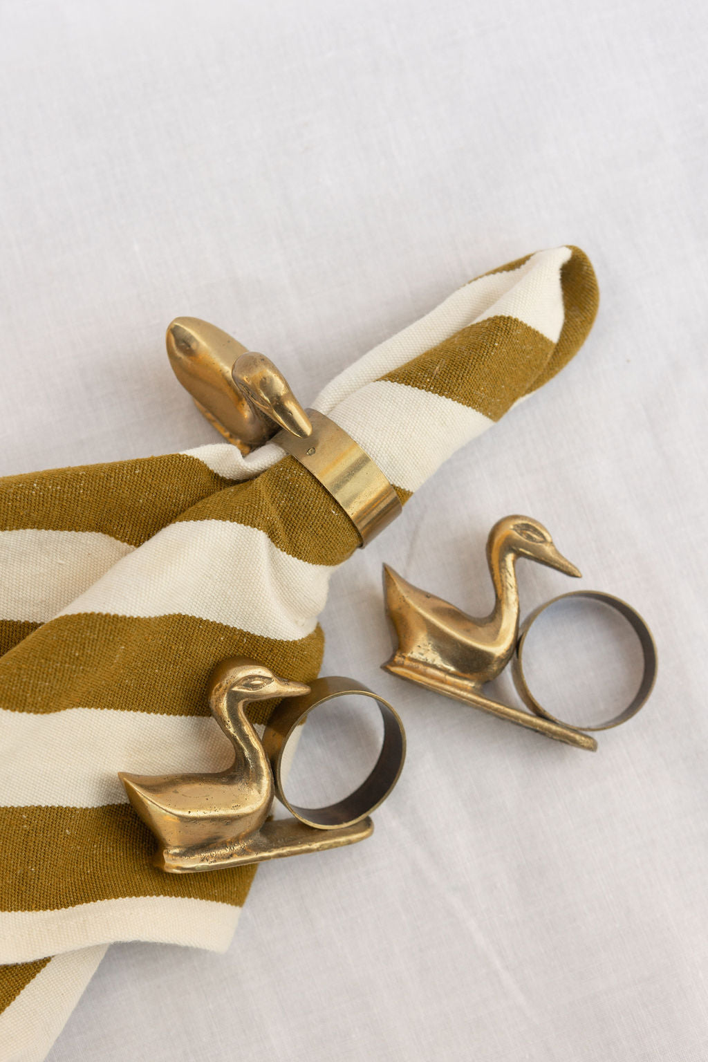 Brass Duck Napkin Rings