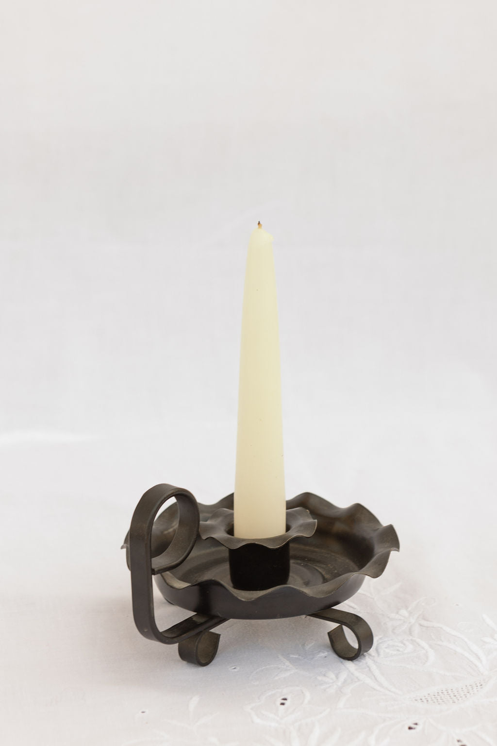 Wavy Metal Candlestick Holder