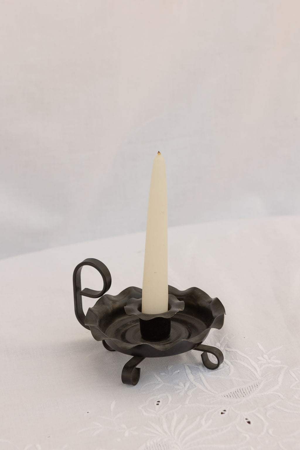 Wavy Metal Candlestick Holder