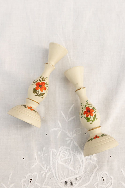 Folk Art Candlestick Holders 2